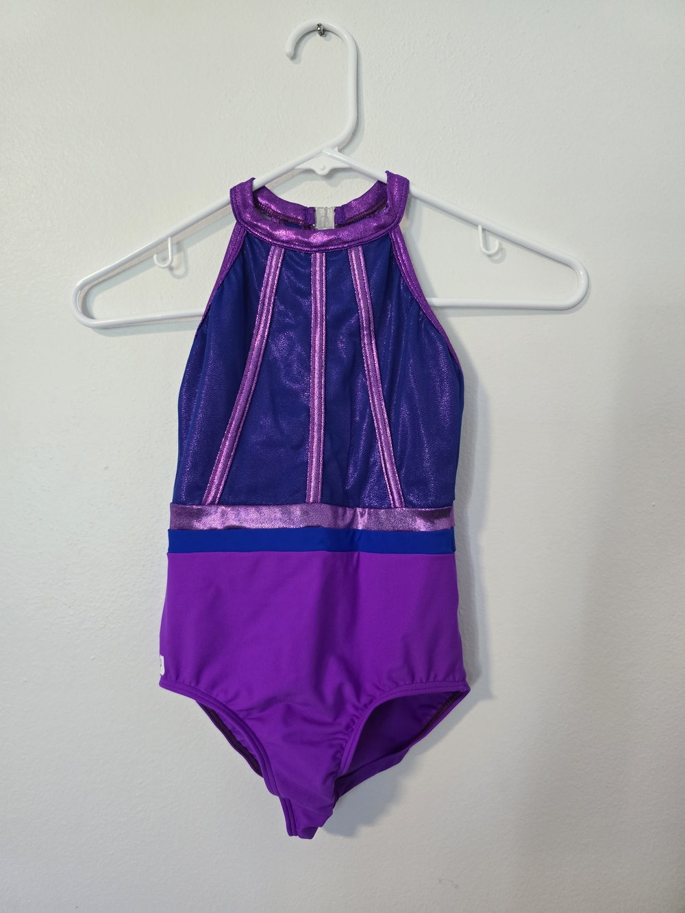 Sylvia P Gymnastics Leotard Purple Child Size 8 Dance Metallic